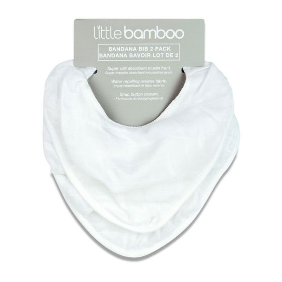 Little Bamboo Muslin Bib 2pk - Natural - Little Bamboo