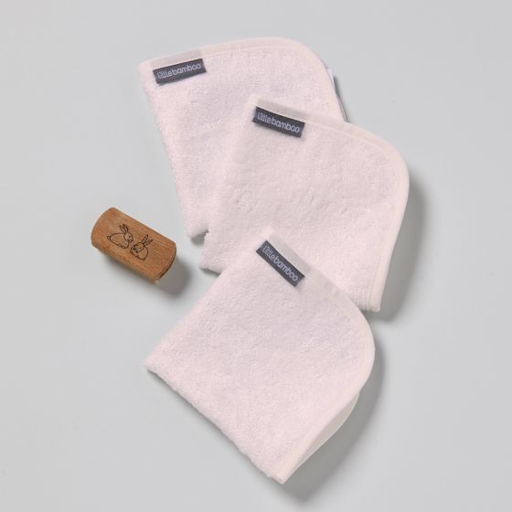 Little Bamboo Towelling Washer 3pk - Dusty Pink - Little Bamboo
