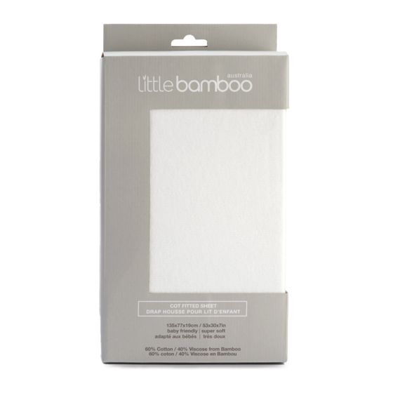Little Bamboo Jersey Fitted Sheet Cot Natural - Little Bamboo