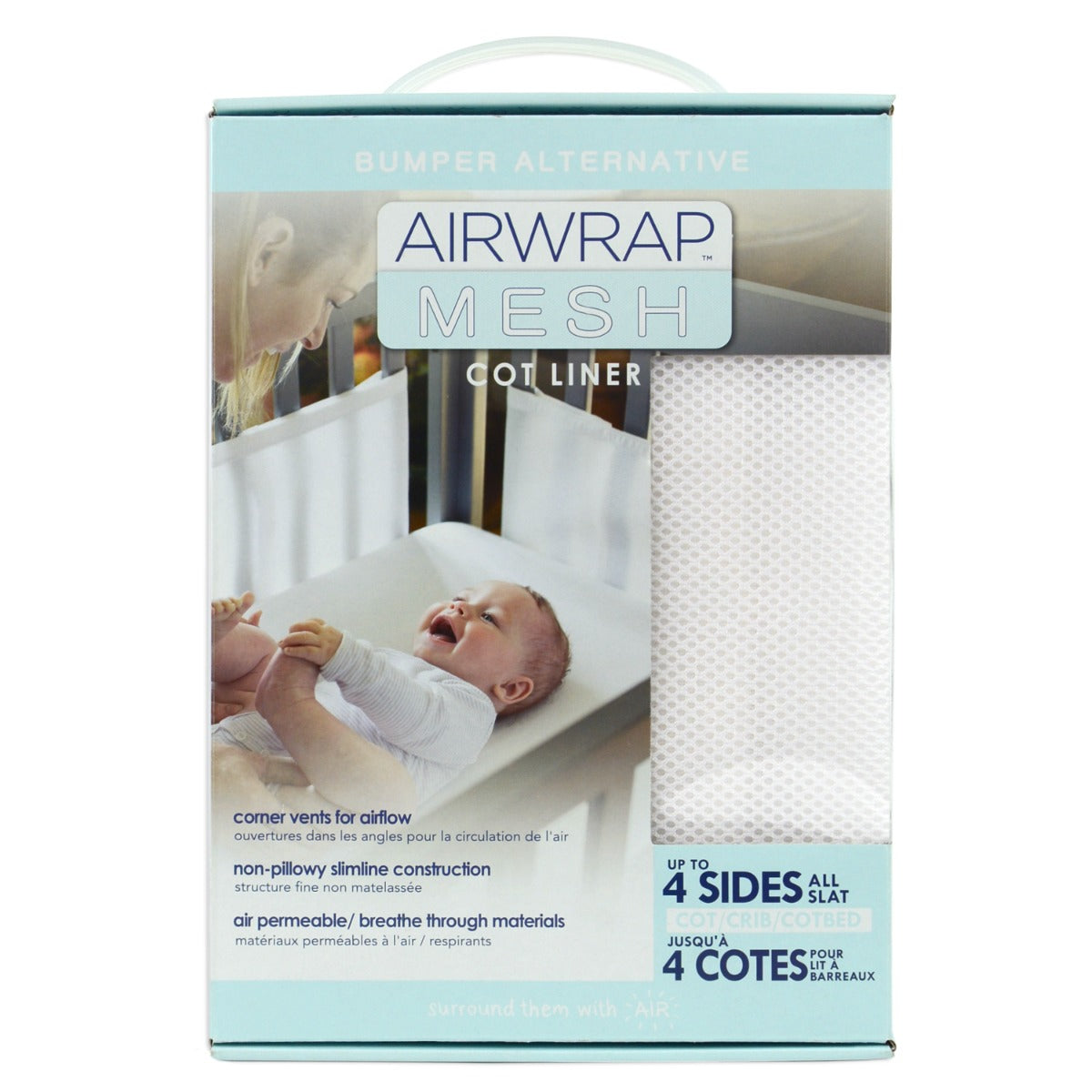 Airwrap Cot Mesh 4 Sides - White