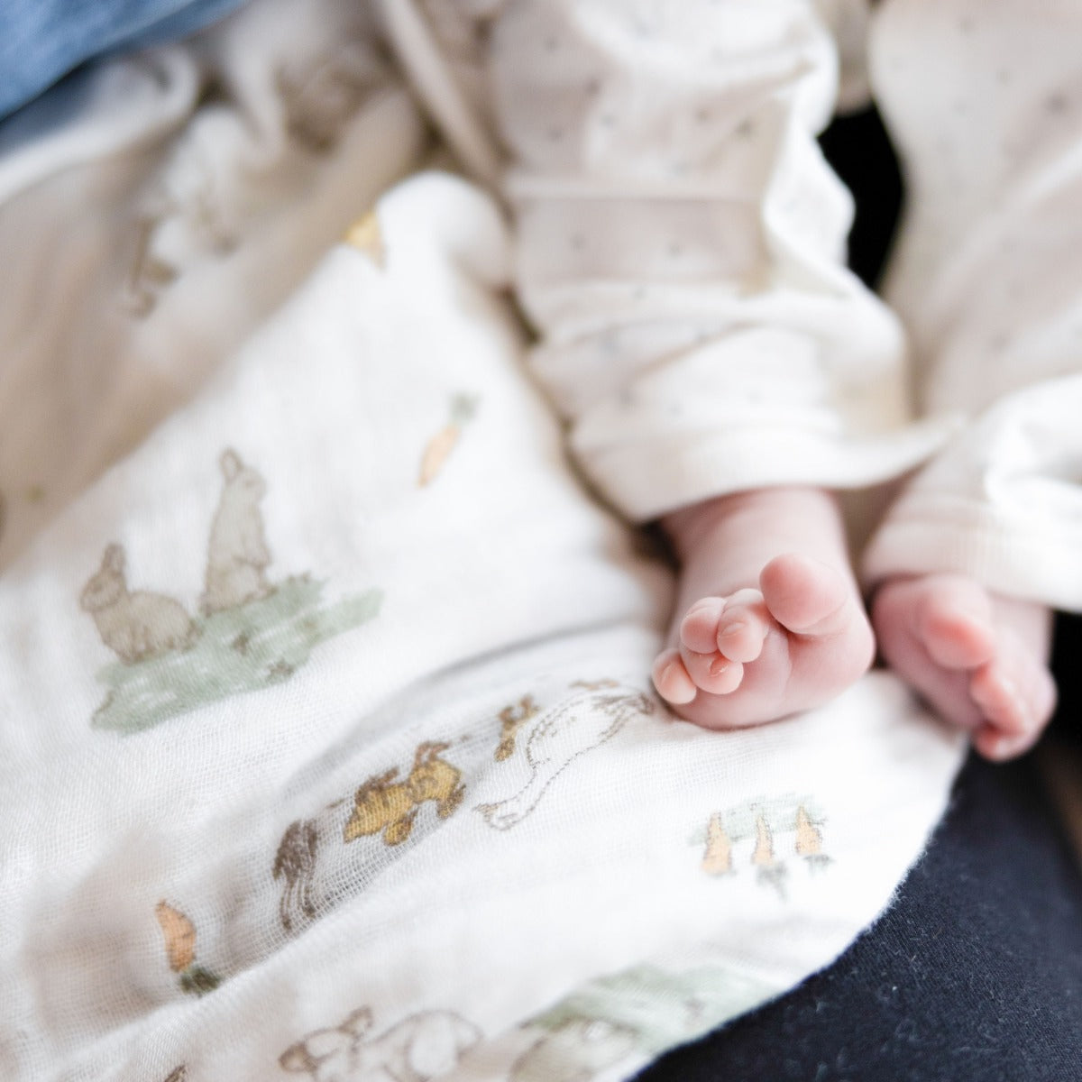 Little Linen Muslin Wraps 3Pk - Farmyard Lamb