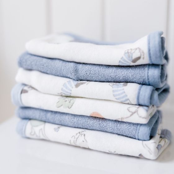 Little Linen Towelling Washer 6pk - Willow Bear - Little Linen