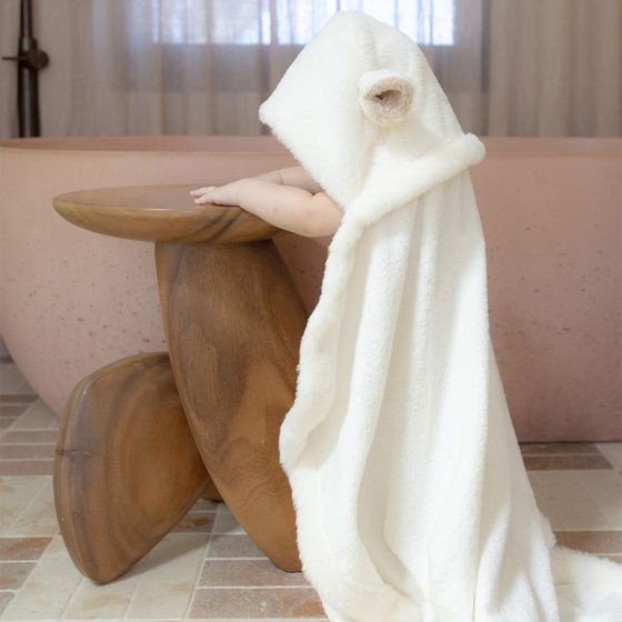 Little Linen Plush Hooded Towel - Farmyard Lamb - Little Linen