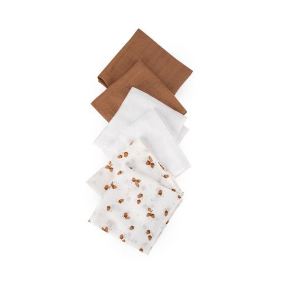 Little Bamboo Muslin Washers 6pk - Iced Coffee - Little Bamboo