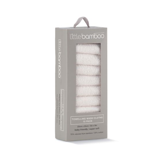 Little Bamboo Towelling Washer 10pk - Natural - Little Bamboo
