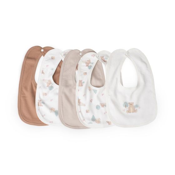 Little Linen Jersey Bib 5pk - Bushland Bear - Little Linen