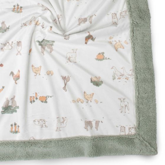 Little Linen Baby Snuggle Blanket - Farmyard Lamb - Little Linen