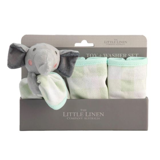 The Little Linen Company Washer & Toy Set - Elephant Star - Little Linen