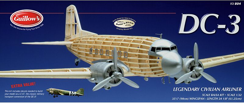 Balsa Kits & Glider -1/32 Douglas DC-3/C47