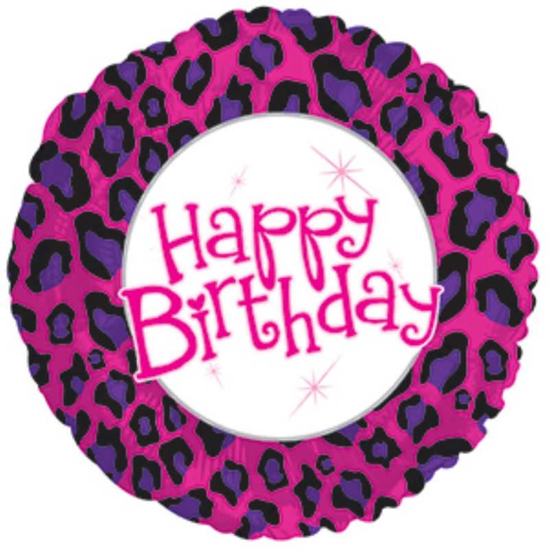 Balloon - 17in Birthday Animal Print