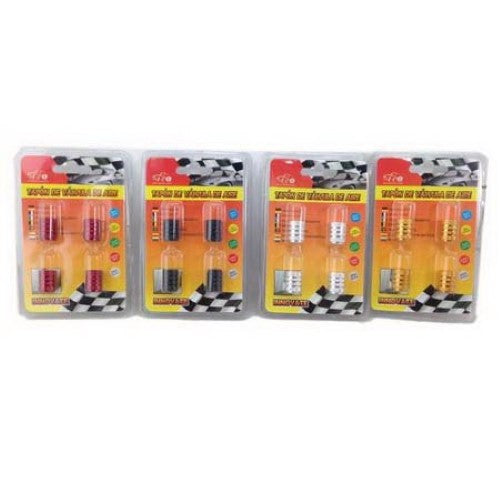 Durable tyre valve core covers, pack of 24, designed to protect valves and maintain optimal air pressure for vehicles.