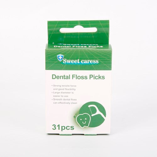 Convenient pack of 12 Dental Floss Picks, each with 31 pieces for effective plaque removal and improved oral hygiene.