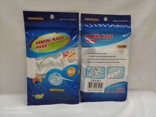 Convenient Dental Floss Picks (50pcs, Pack of 12) for effective plaque removal and gum health on the go.