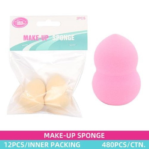 Two makeup sponges from a pack of 12, designed for flawless application and blending of various makeup products.