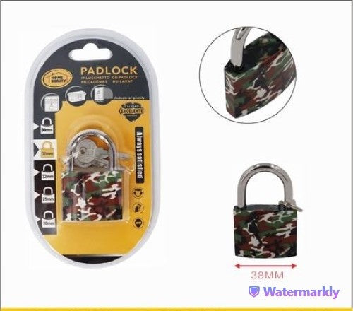 Durable 38MM padlocks in a pack of 12, ideal for securing valuables with a brass body and hardened steel shackle.