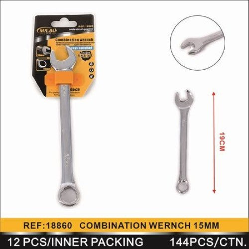 Adjustable wrenches (15MM) pack of 12, featuring adjustable jaws for versatile gripping and high durability for various tasks.