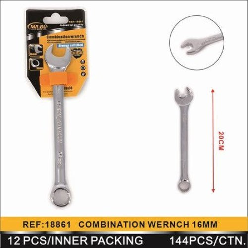 Pack of 12 16MM adjustable wrenches for versatile repairs, featuring durable construction and ergonomic design for comfort.