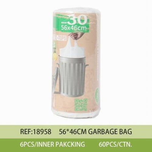 Durable 56*46CM rubbish bags in a pack of 6, perfect for heavy-duty waste disposal and spring cleaning.