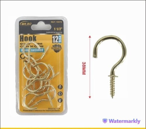Hook(1.5INCH, 38MM, 12PCS) - Pack of 12