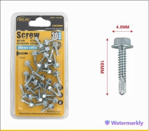 Pack of 12 durable 4.8*16MM screws, each with 30 high-strength pieces for woodworking and assembly projects.