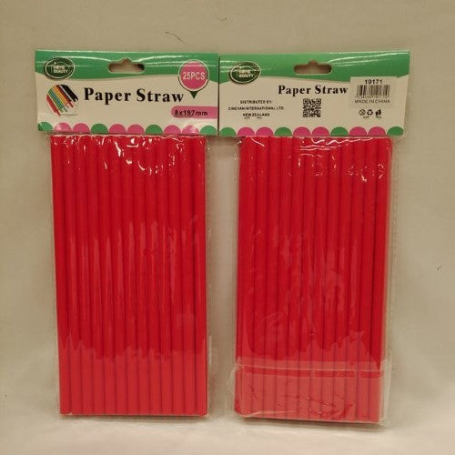 Eco-friendly paper straws in a pack of 6, perfect for cocktails and smoothies, measuring 8x197mm, biodegradable and stylish.