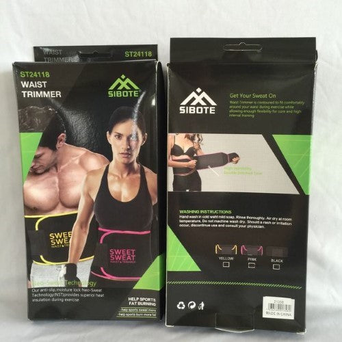 Set of 6 waist trimmers, 24cm x 110cm, designed to enhance workouts and promote weight loss with a comfortable fit.