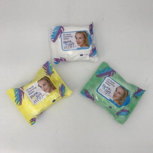 Ultra-soft facial cleansing wipes in a travel pack, perfect for removing dirt and makeup on-the-go.