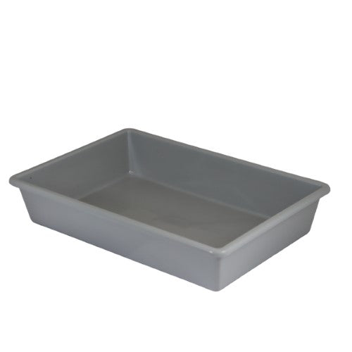 Taurus Tray Tote Small in Grey, 397x270x75mm, perfect for organizing stationery and teaching supplies.