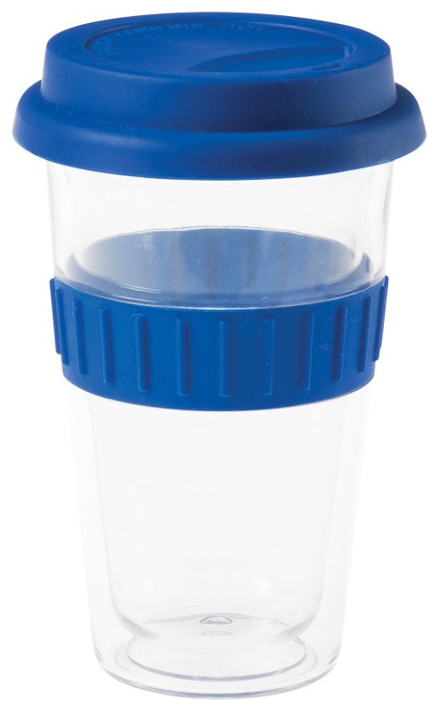 Plastic Double-Walled Mug - Blue
