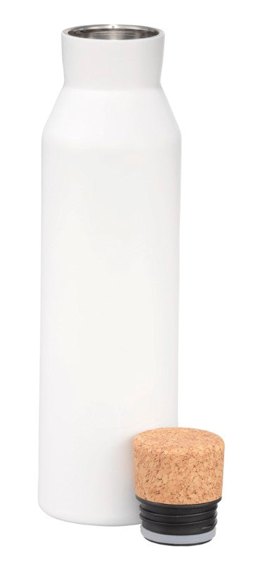 Norse Copper Vac Bottle in white, featuring double-walled stainless steel, 590ml capacity, and 12hr hot/48hr cold insulation.