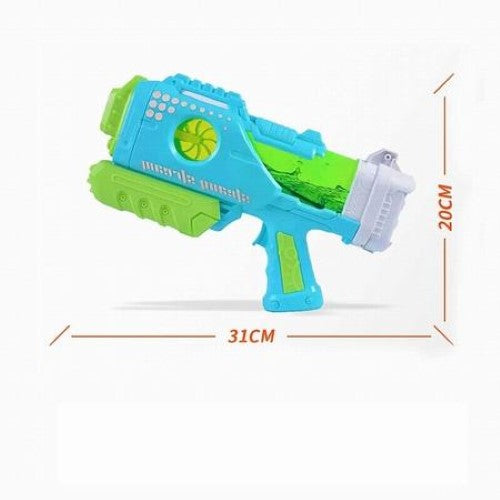 Brightly colored water guns measuring 31CM by 20CM, perfect for summer fun and durable enough for intense water battles.