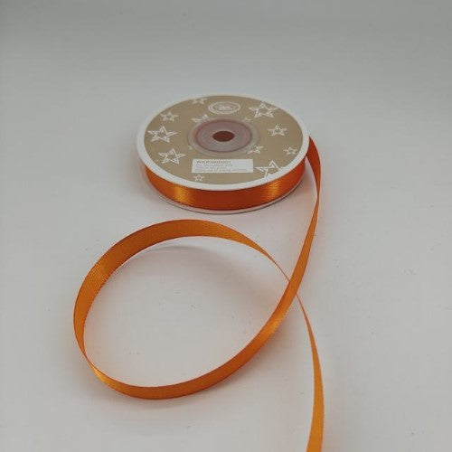 Satin Ribbon 1cm ( 22m - Orange) - Pack of 6