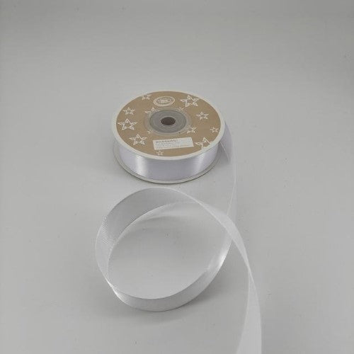Satin Ribbon 2cm ( 22m - White) - Pack of 6
