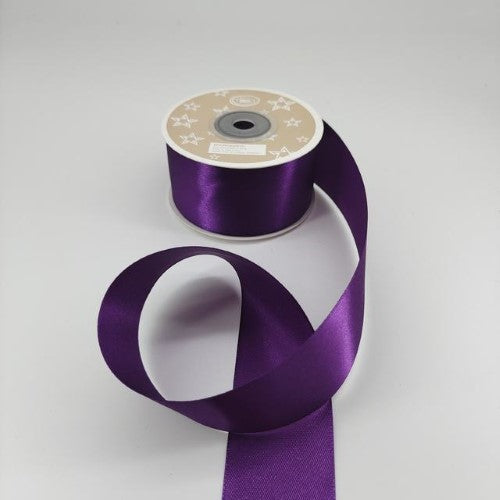 Satin Ribbon 3.8cm ( 22m - Dark Purple) - Pack of 6