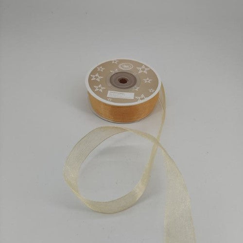 Organza Ribbon 2cm ( 22m - Light Gold) - Pack of 6