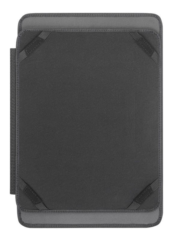 Tablet case for iPad, made of durable PVC, fits compendium pockets, providing protection and easy access for users on the go.