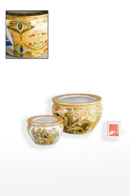 Elegant hand-painted China pots, perfect for decorating with plants or as unique gifts, sized 4"-6".