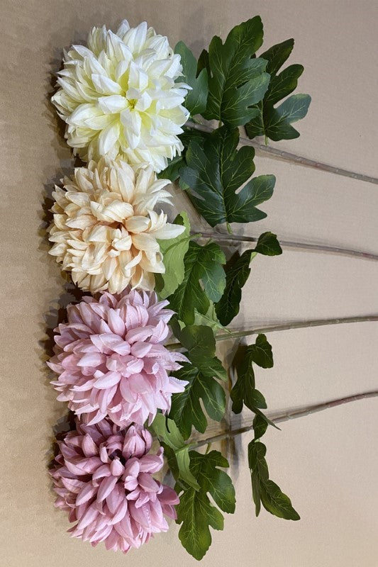 Set of 6 artificial pompom chrysanthemums, 15cm wide, vibrant silk flowers perfect for home decor and special occasions.