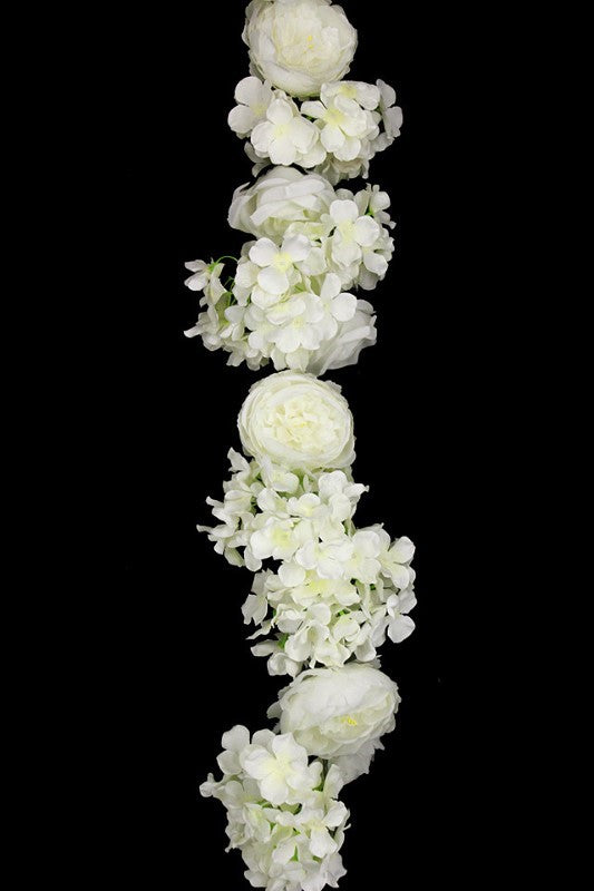 Articifial - Rose, Peony, Hydrangea & Wisteria Garland (32 Heads) - Set of 12