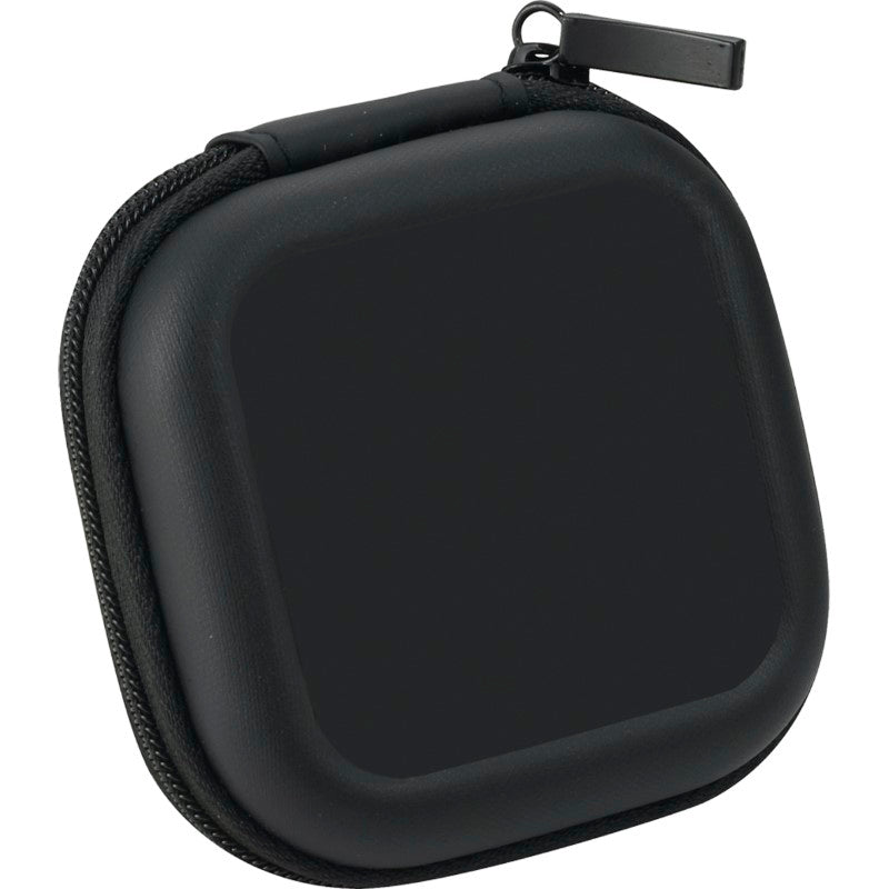 iFidelity Blurr Bluetooth Earbuds with removable ear hooks, built-in mic, and 6-hour playback time in a stylish carrying case.