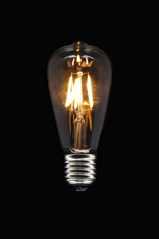 Dimmable ST64 LED bulb with warm white glow, ideal for creating ambiance in decorative fixtures.