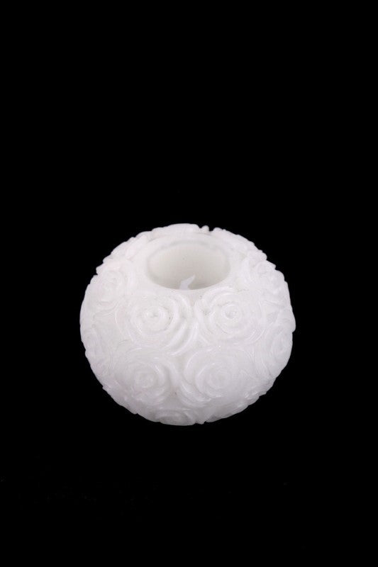 Set of 3 Real Wax LED Flower Candles with intricate petal details, emitting a warm, flickering glow for cozy ambiance.