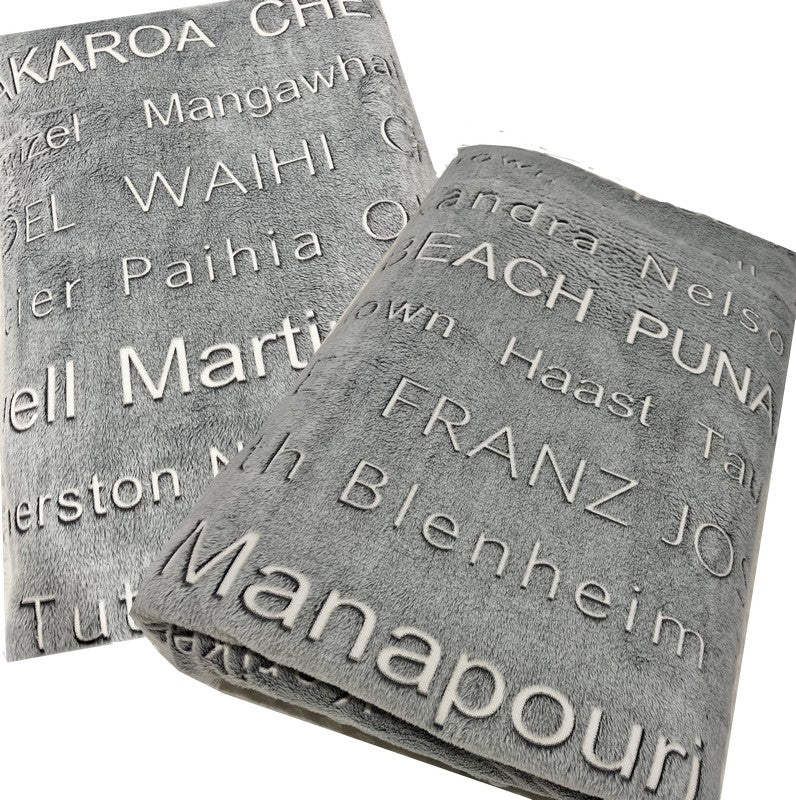 Blanket - New Zealand Town Names (220 x 240cm)