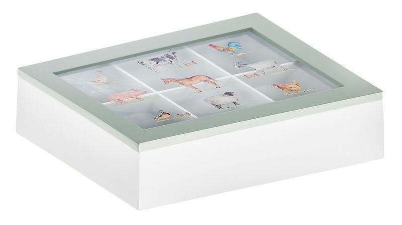 25cm Country Life Tea Box - Pack of 2