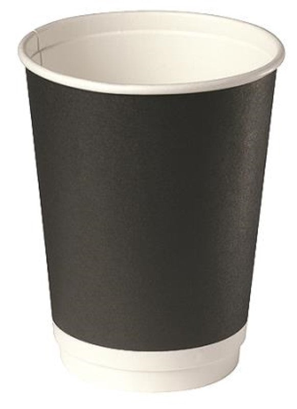 Cup Hot Paper Double Wall PLA285ml Black - Future Friendly - 25PC