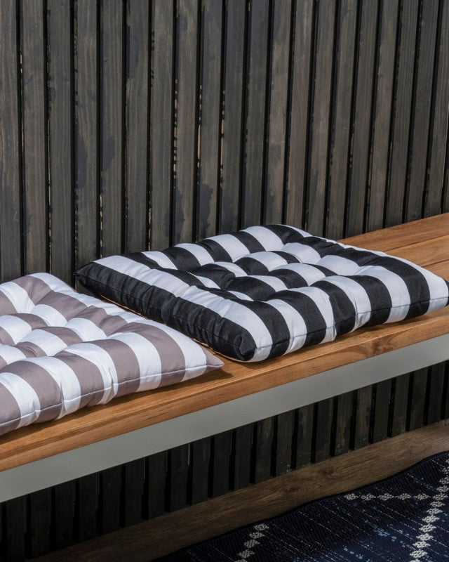 Indoor/Outdoor Stripe Chair Pad Navy 40x40x7cm