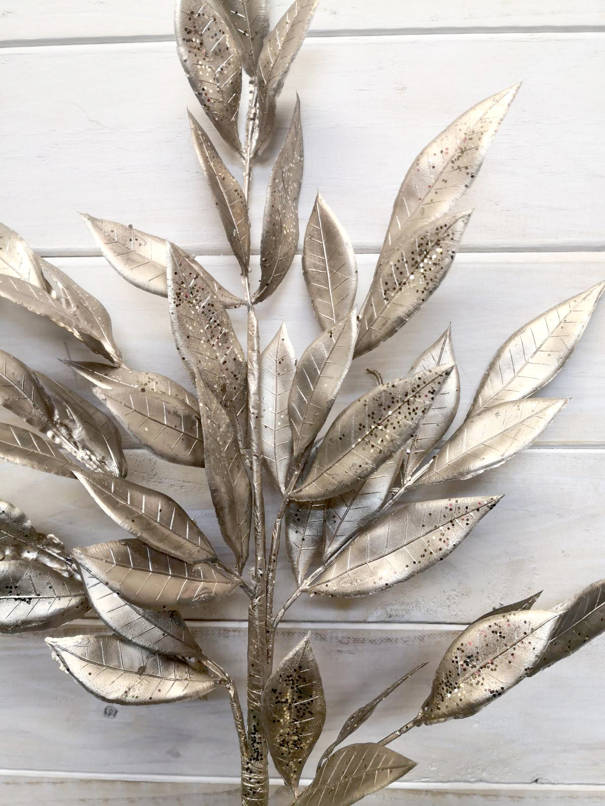 Artificial Flower -Spray – Metal Gold Bay Leaf Spray