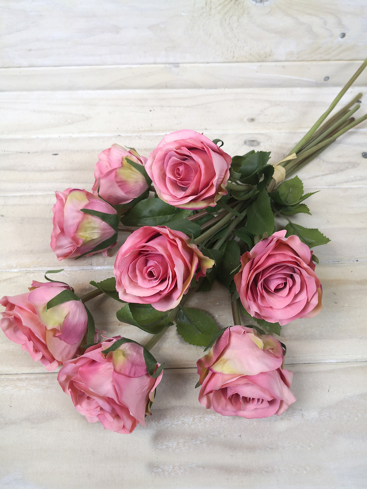 Artificial Flower -Rose Bud Stem Bundle X 8