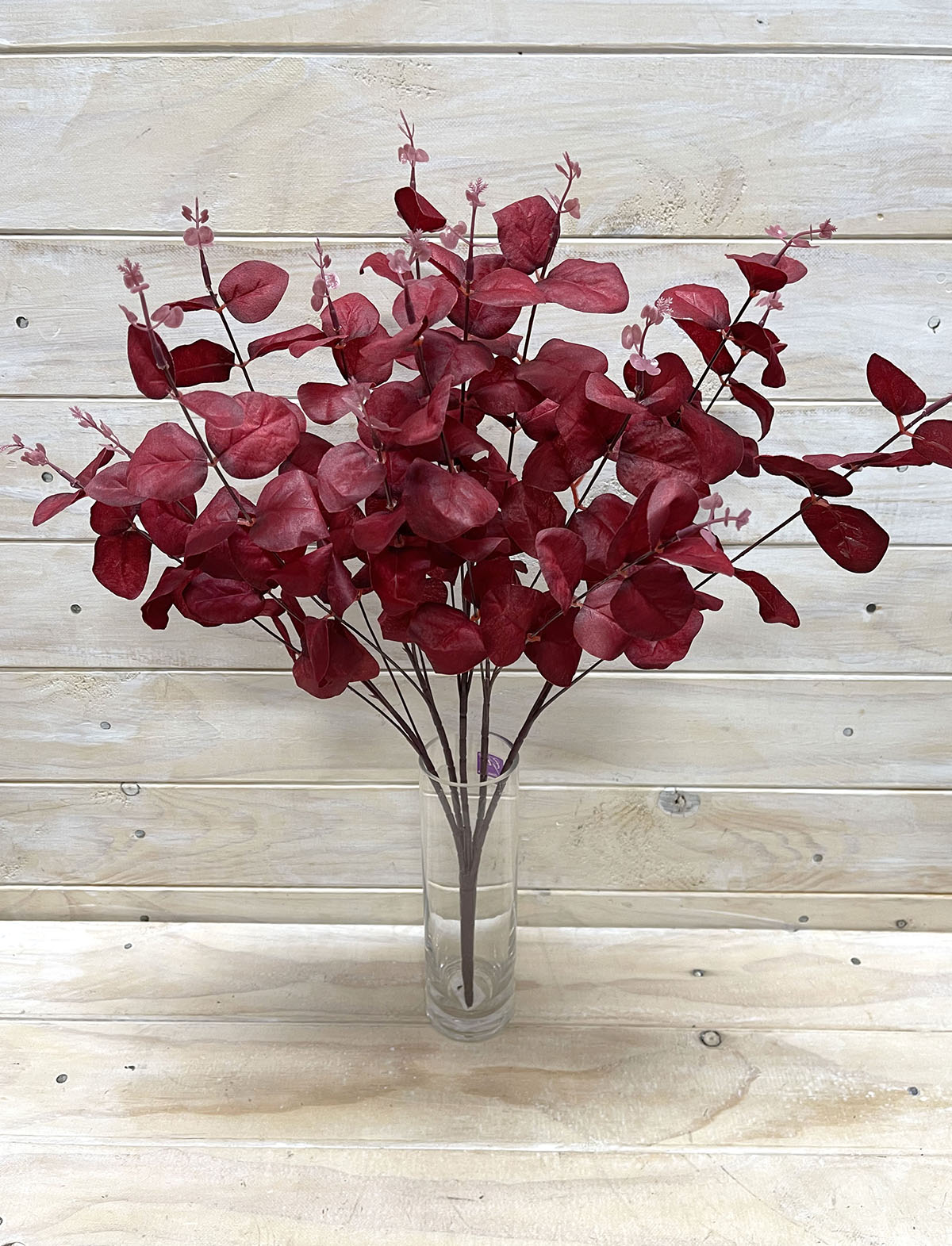 Vibrant artificial eucalyptus bush, perfect for home decor, offering long-lasting beauty without maintenance.