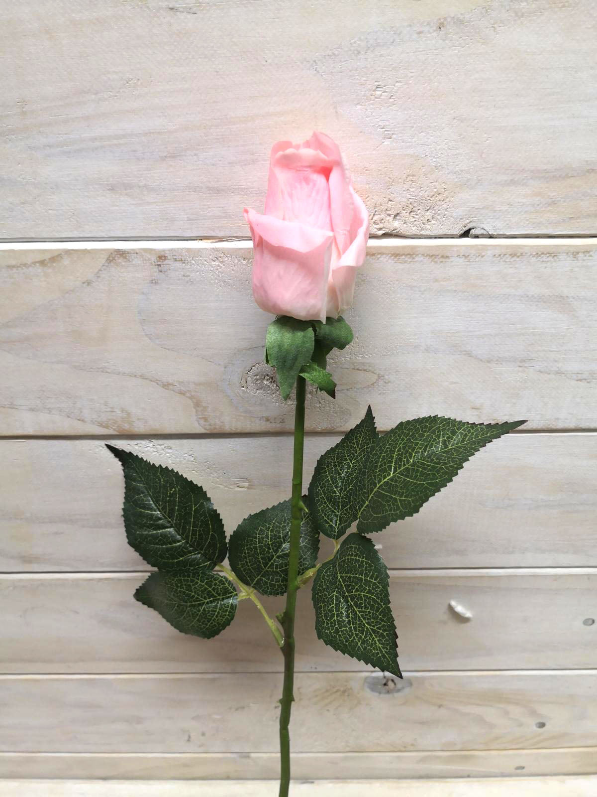 Artificial Flower -Rose – Real Touch Rose Bud Stem PINK